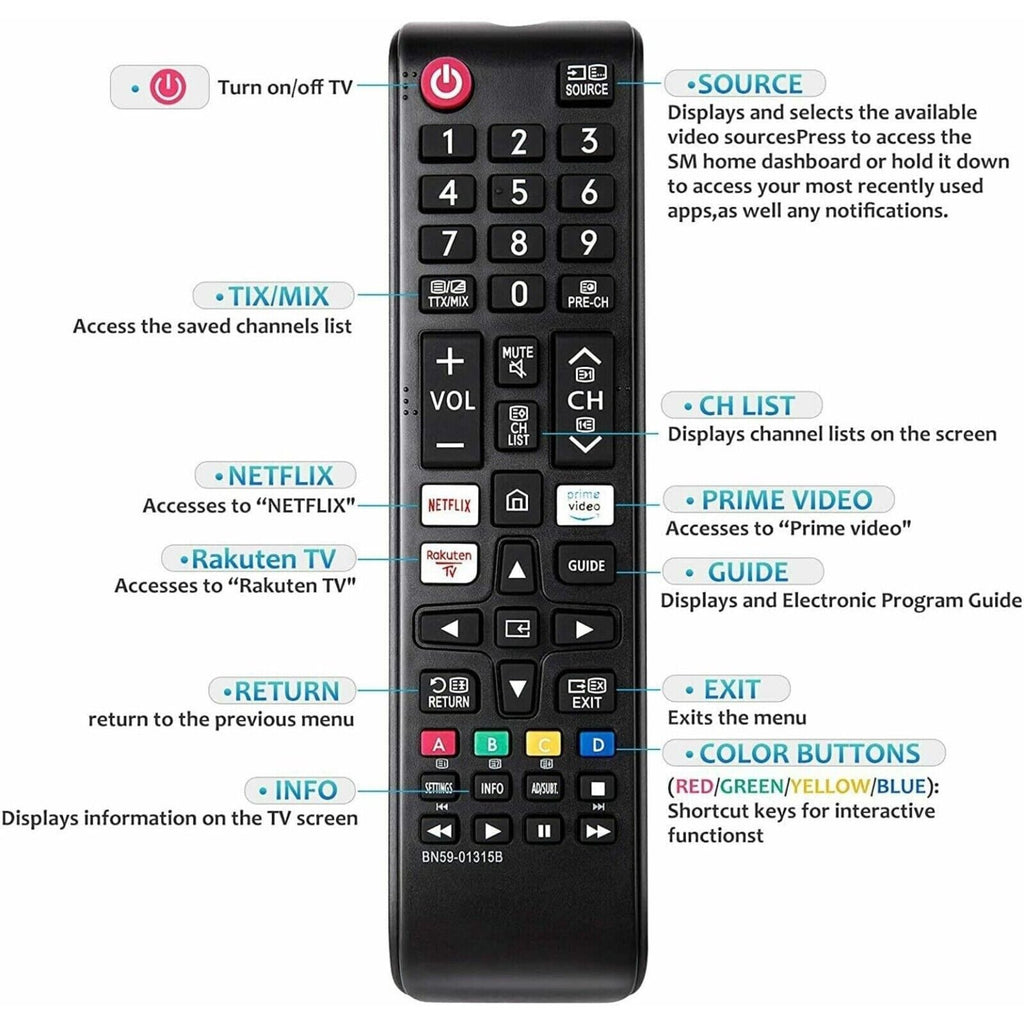 10x BN59-01315b universal remote control for Samsung Smart TV 4K 8K LED UHD QLED