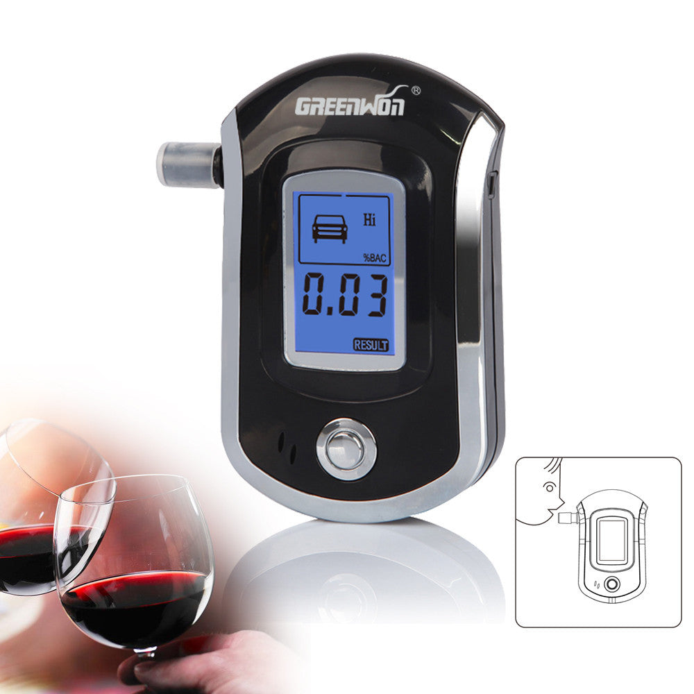 Genuine Professional Police Digital Breath Alcohol Tester Breathalyzer AT6000